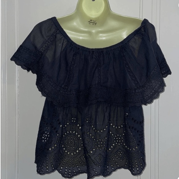 American Eagle Outfitters Charcoal Blouse Top - Picture 4 of 6